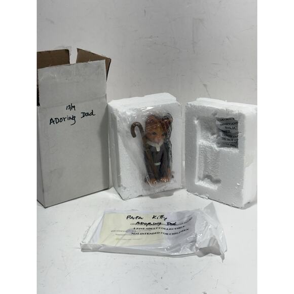 Bradford Exchange Hawthorne Village PURR-fect Christmas Pageant Adoring Dad COA